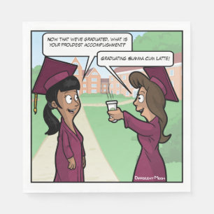 Summa Cum Latte Punny Graduation Party Napkins Servet