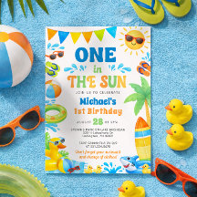 Summer 1st Birthday Invitation - One in the Sun