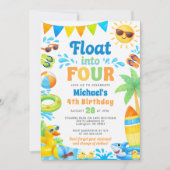 Summer 4th Birthday Invitation - Float into Four (Devant)
