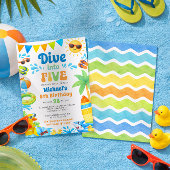 Summer 5th Birthday Invitation - Dive into Five