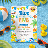 Summer 5th Birthday Invitation - Dive into Five