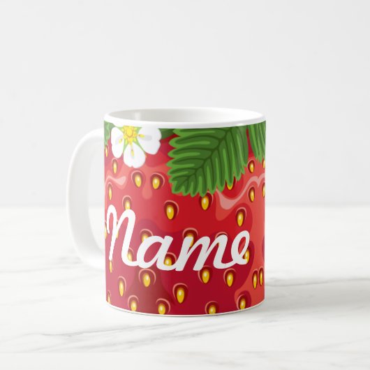 Summer aardbery Personalized Coffee Mok, Cup Koffiemok (Voorkant links)