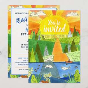 Summer Adventure Teen Birthday Party Invitat Kaart