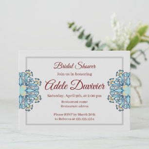 Summer Aquamarine Bridal Shower-uitnodiging Kaart