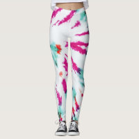 Summer Artsy Girly Neon Blauwgroen Roze Tie Dye Pa