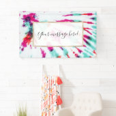 Summer Artsy Girly Neon Blauwgroen Roze Tie Dye Pa Spandoek (Insitu)