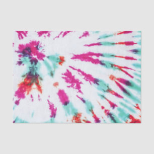 Summer Artsy Girly Neon Blauwgroen Roze Tie Dye Pa Tissuepapier