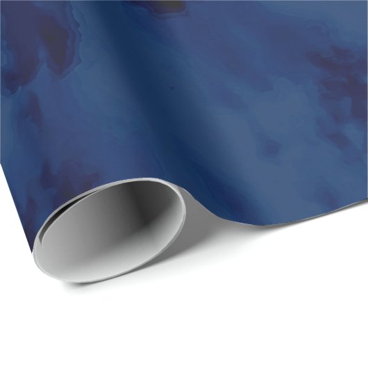 Summer Artsy Navy Blue Tie Dye Swirl Cadeaupapier (Rol Hoek)