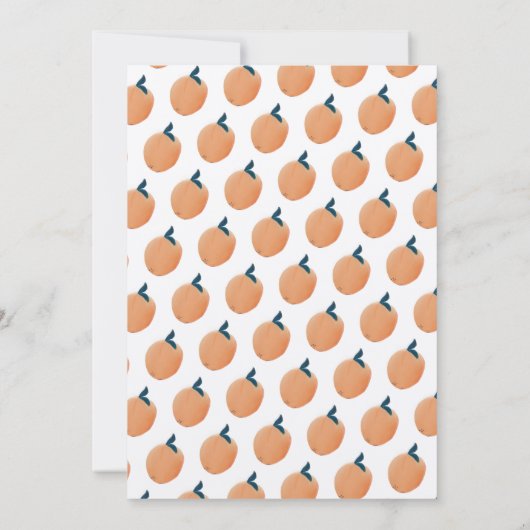 Summer Baby shower Peach Fruit Invitation Kaart (Achterkant)