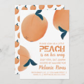 Summer Baby shower Peach Invitation Kaart (Voorkant / Achterkant)