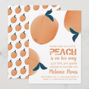 Summer Baby shower Peach Invitation Kaart