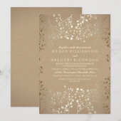 Summer Baby's Breath - Gold Floral Wedding Kaart (Voorkant / Achterkant)