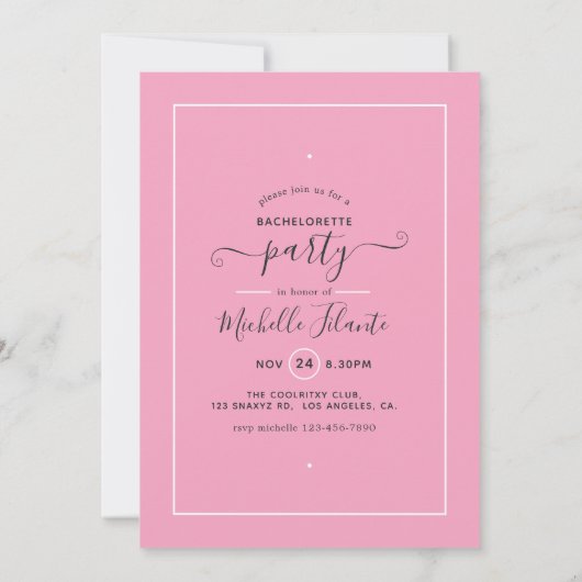 Summer Bachelorette Party Invitation Kaart (Achterkant)