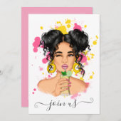 Summer Bachelorette Party Invitation Kaart (Voorkant / Achterkant)