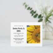 Summer Barbecue Rustic Sunflower Invitation (Debout devant)