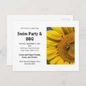 Summer Barbecue Rustic Sunflower Invitation (Devant / Derrière)
