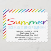 SUMMER Bash Typographie Rainbow Party Invitations (Devant / Derrière)