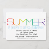 SUMMER Bash Typographie Rainbow Party Invitations (Devant)