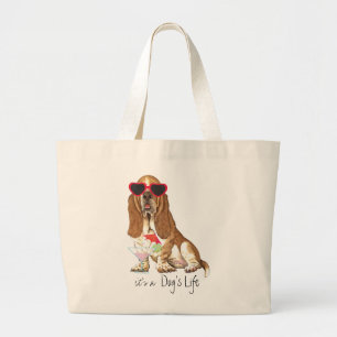 Summer Basset Hond Grote Tote Bag