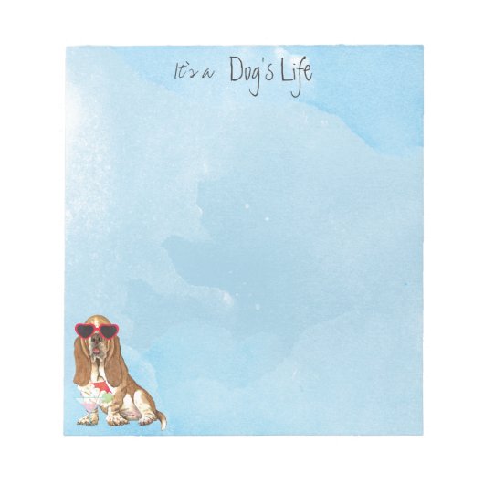 Summer Basset Hond Notitieblok (Voorkant)
