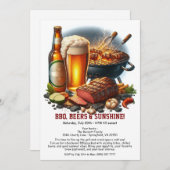 Summer BBQ & Beer Party Invitation – Backyard Cook (Devant / Derrière)