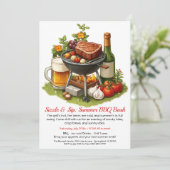 Summer BBQ & Beer Party Invitation Kaart (Staand voorkant)