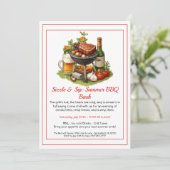 Summer BBQ & Beer Party Invitation  Kaart (Staand voorkant)