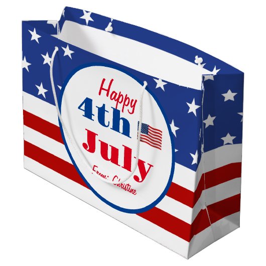 Summer BBQ Family Reunion 4 juli Custom Groot Cadeauzakje (Achterkant Gekanteld)