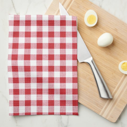 Summer BBQ Grill Cookout Reunion Red Gingham Check Theedoek (Quarter Fold)