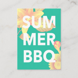 SUMMER BBQ heldere floraal Informatiekaartje