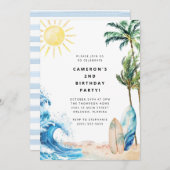 Summer Beach Birthday Party Invitation (Devant / Derrière)
