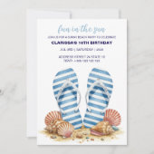 Summer Beach Birthday Party Invitation Kaart (Voorkant)
