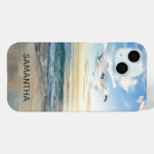 Summer Beach Blue Persoonlijke naam Case-Mate iPhone Case (Achterkant (horizontaal))