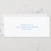 Summer Beach Blue White Happy Retirement Kaart (Achterkant)