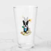 Summer Beach Boston Terrier Dog (zwart) Cute Glas (Achterkant)