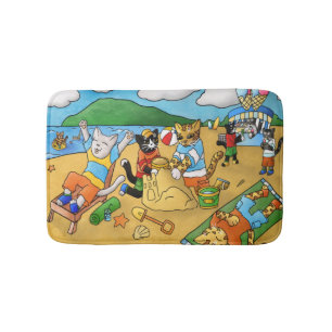 Summer Beach Cats Badmat