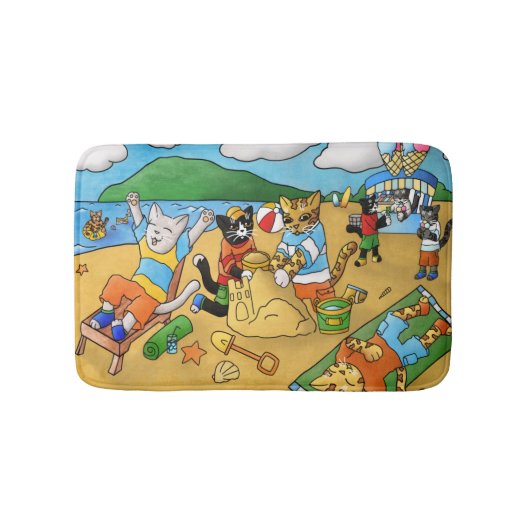 Summer Beach Cats Badmat (Voorkant)