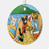 Summer Beach Cats Keramisch Ornament (Links)