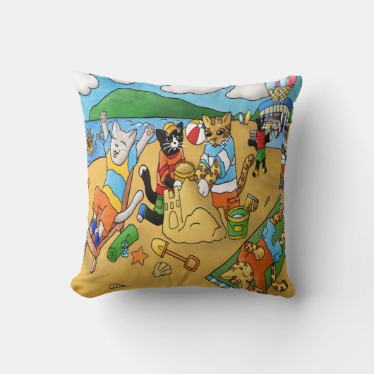 Summer Beach Cats Kussen (Voorkant)