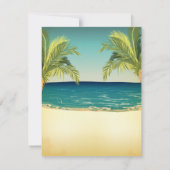 Summer Beach en Palm Trees Wedding Save the Date (Achterkant)