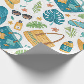 Summer Beach Essentials Pattern (1) Cadeaupapier (Hoek)