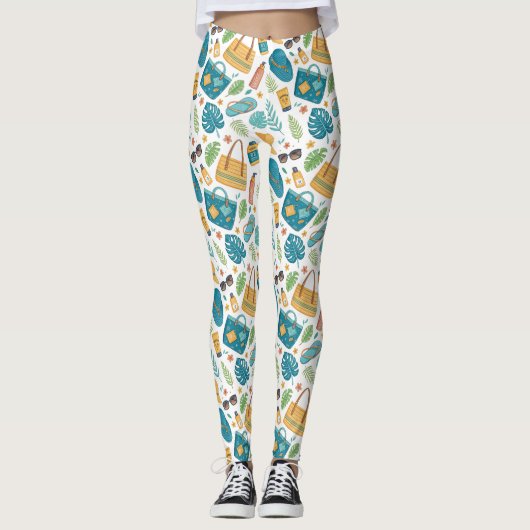 Summer Beach Essentials Pattern (1) Leggings (Voorkant)