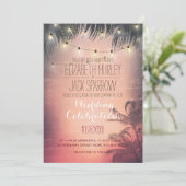 Summer Beach et Mariage String Lights Invitations (Debout devant)