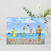 Summer Beach Feestdagenkaart (Staand voorkant)