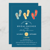 Summer Beach Flip Flops Invitation nuptiale de dou (Devant / Derrière)