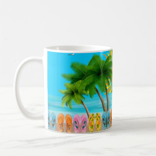 Summer Beach Fun Café Mug (Gauche)