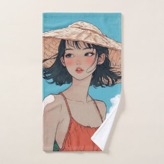 Summer Beach Girl Anime Handdoek
