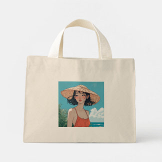 Summer Beach Girl Anime Tiny Canvas tas