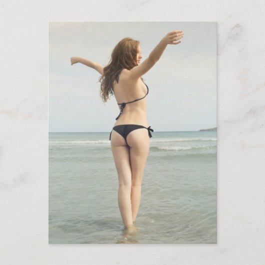 Summer Beach Girl foto Briefkaart (Voorkant)