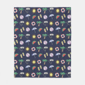 Summer Beach Holiday Blue Pattern Fleece Deken (Voorkant)